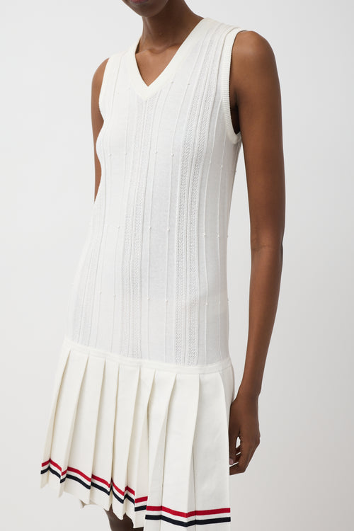 Thom Browne Knit Drop Waist Tennis Dress