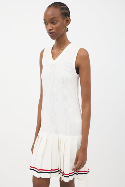 Thom Browne Knit Drop Waist Tennis Dress