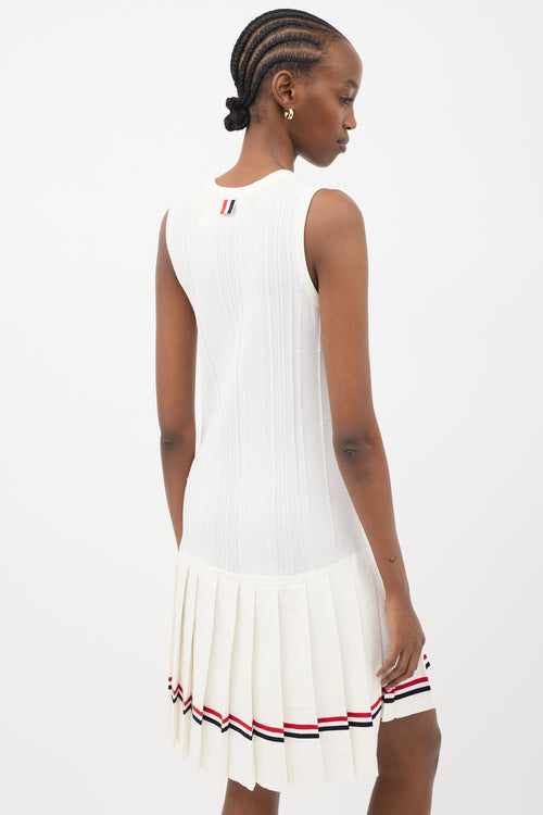 Thom Browne Knit Drop Waist Tennis Dress