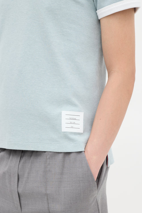 Thom Browne Light Blue Ringer T-Shirt