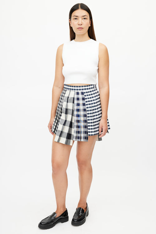 Thom Browne Cream & Multicolour Check Blazer & Skirt Suit