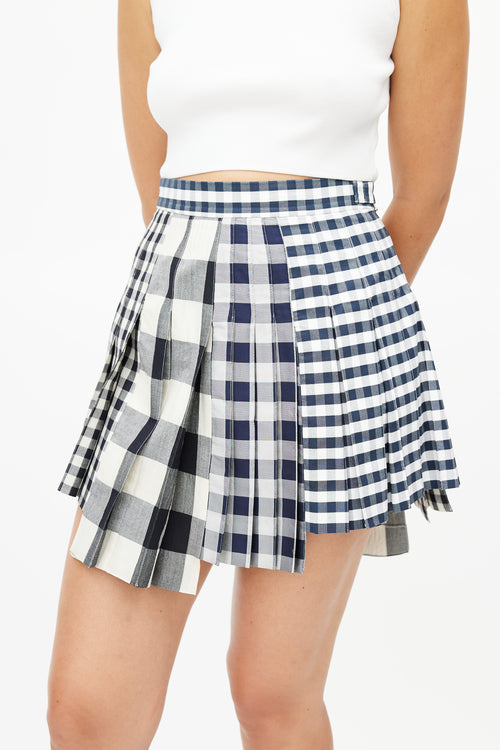Thom Browne Cream & Multicolour Check Blazer & Skirt Suit