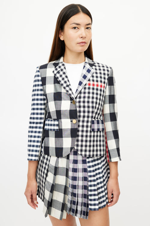 Thom Browne Cream & Multicolour Check Blazer & Skirt Suit