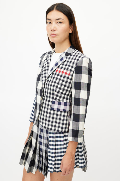Thom Browne Cream & Multicolour Check Blazer & Skirt Suit