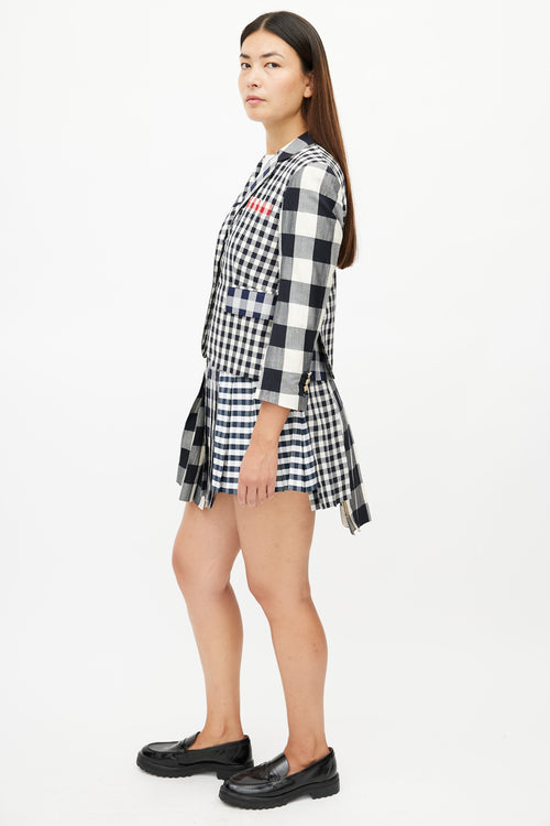 Thom Browne Cream & Multicolour Check Blazer & Skirt Suit