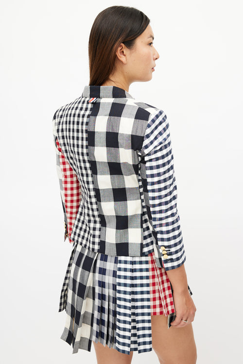 Thom Browne Cream & Multicolour Check Blazer & Skirt Suit