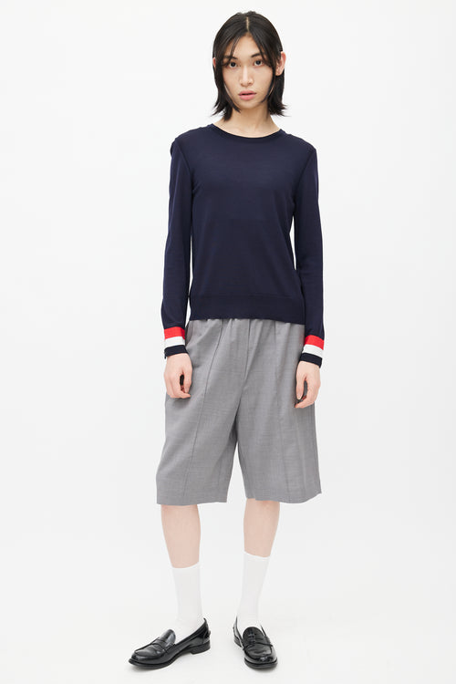Thom Browne Navy & Multicolour Stripe Knit Sweater