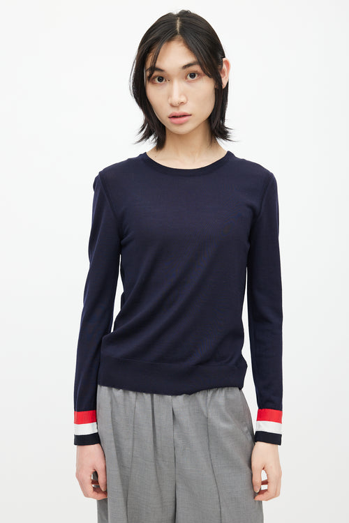 Thom Browne Navy & Multicolour Stripe Knit Sweater