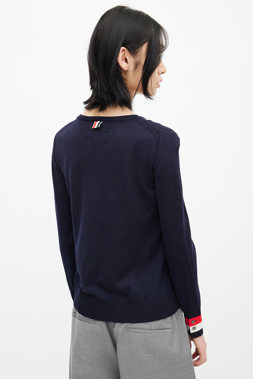 Thom Browne Navy & Multicolour Stripe Knit Sweater