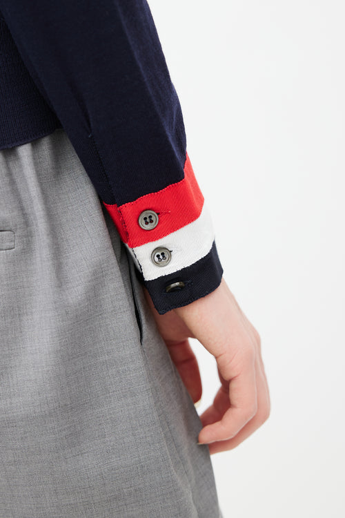 Thom Browne Navy & Multicolour Stripe Knit Sweater