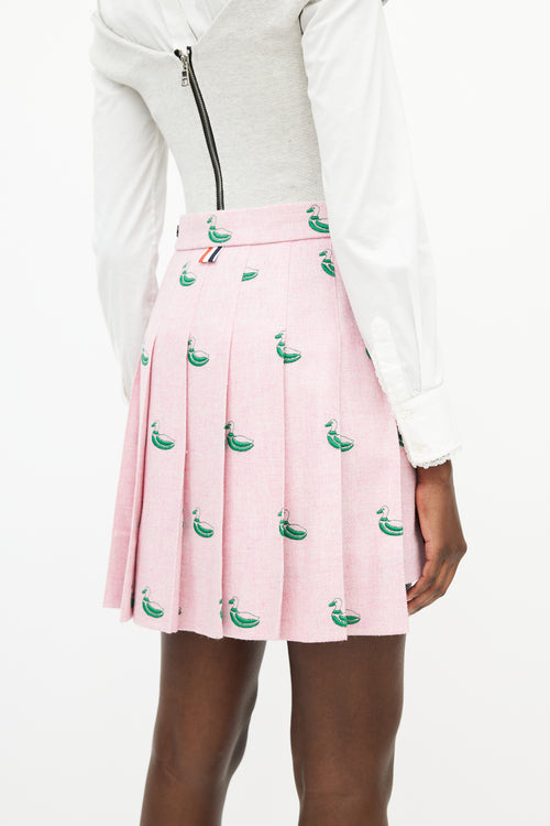 Thom Browne Pink & Green Pleated Duck Skirt