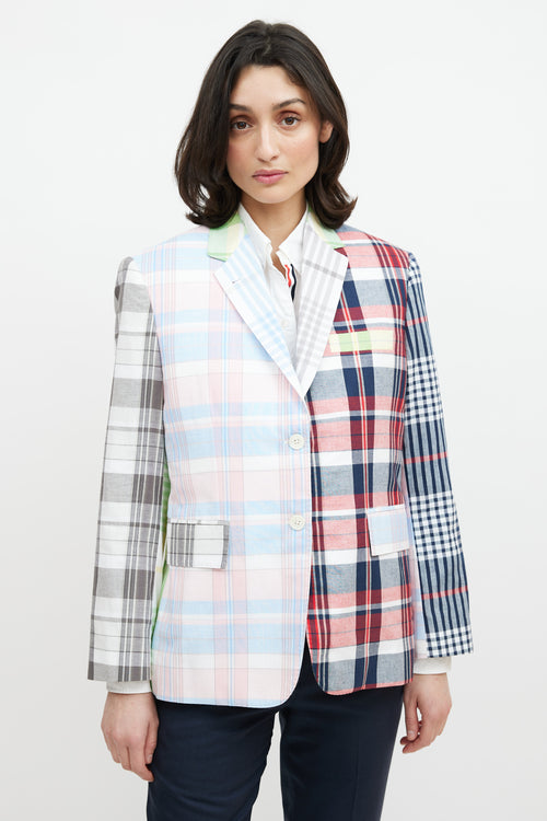 Thom Browne Pink & Multicolour Plaid Blazer