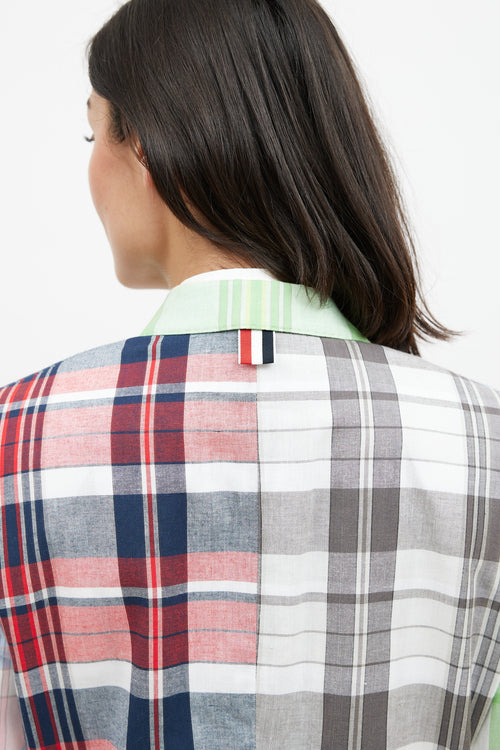 Thom Browne Pink & Multicolour Plaid Blazer