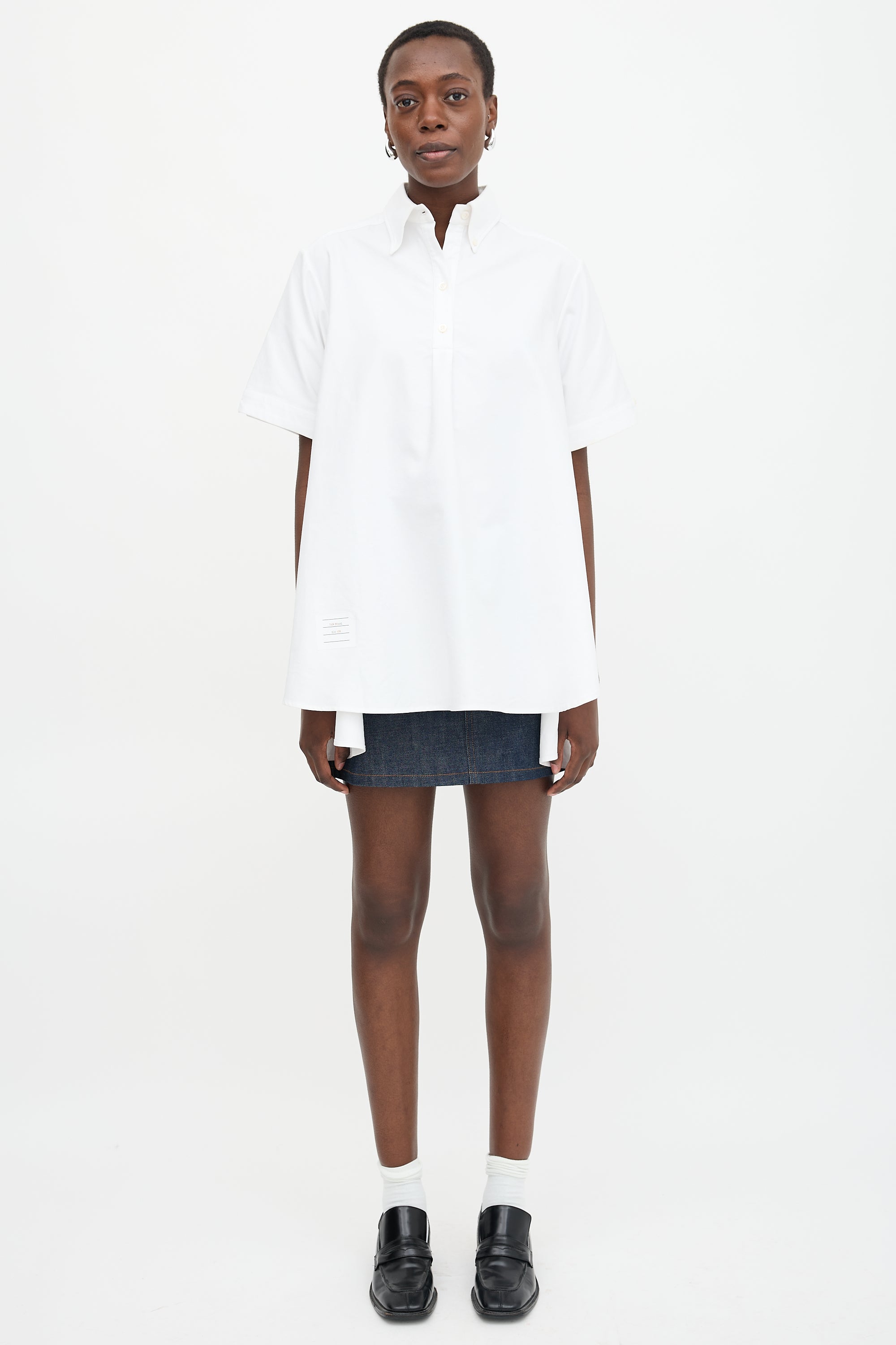 Thom Browne A-Line Polo Blouse