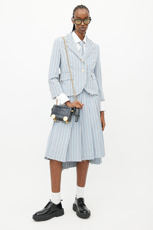 Thom Browne Black & Gold Leather Wheels Crossbody Bag