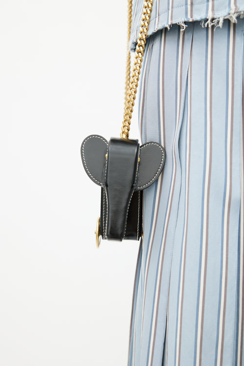 Thom Browne Black & Gold Leather Wheels Crossbody Bag