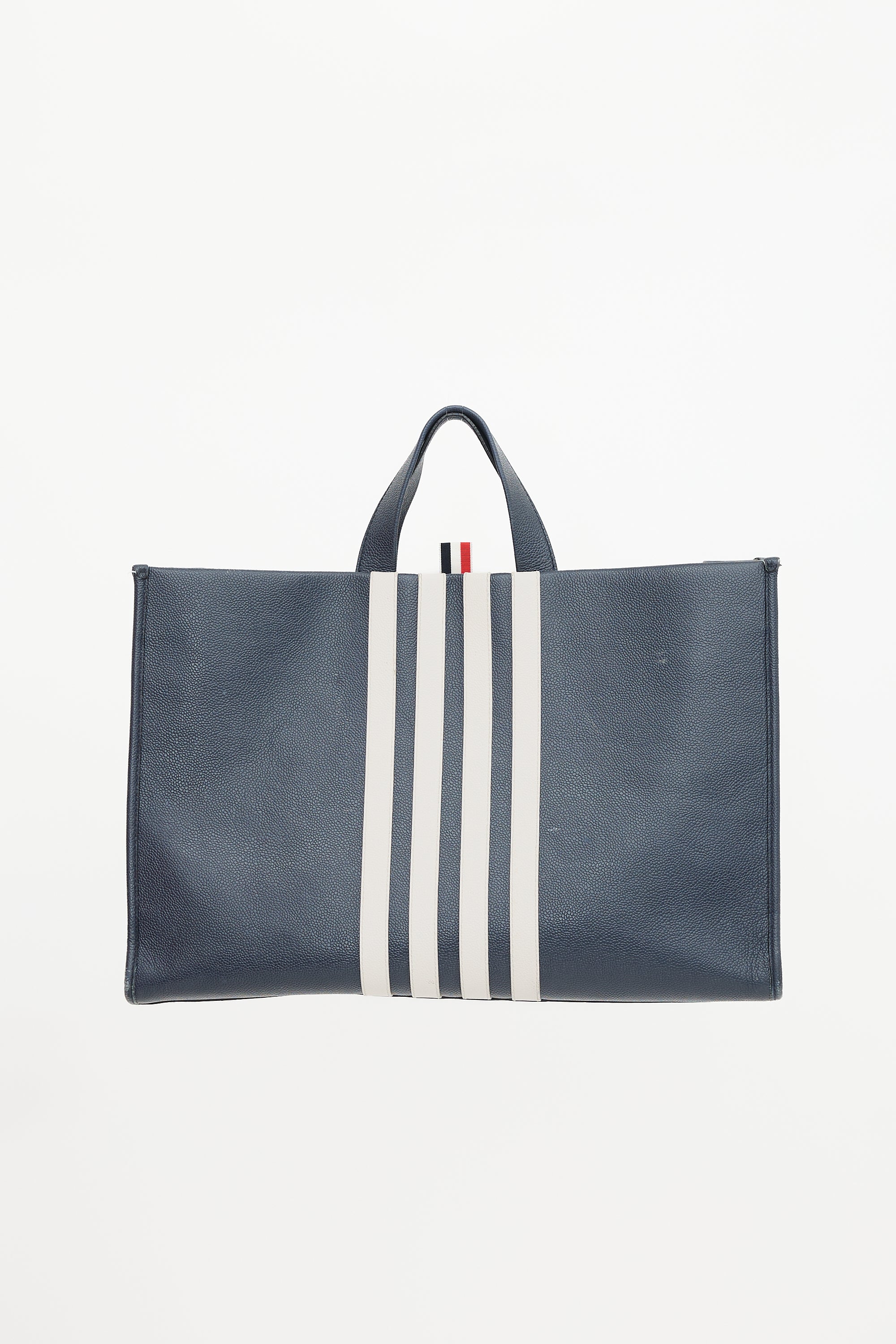 Thom Browne Leather Four Bar Squared Tote