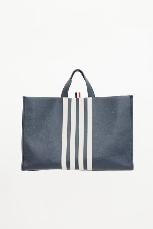 Thom Browne Leather Four Bar Squared Tote