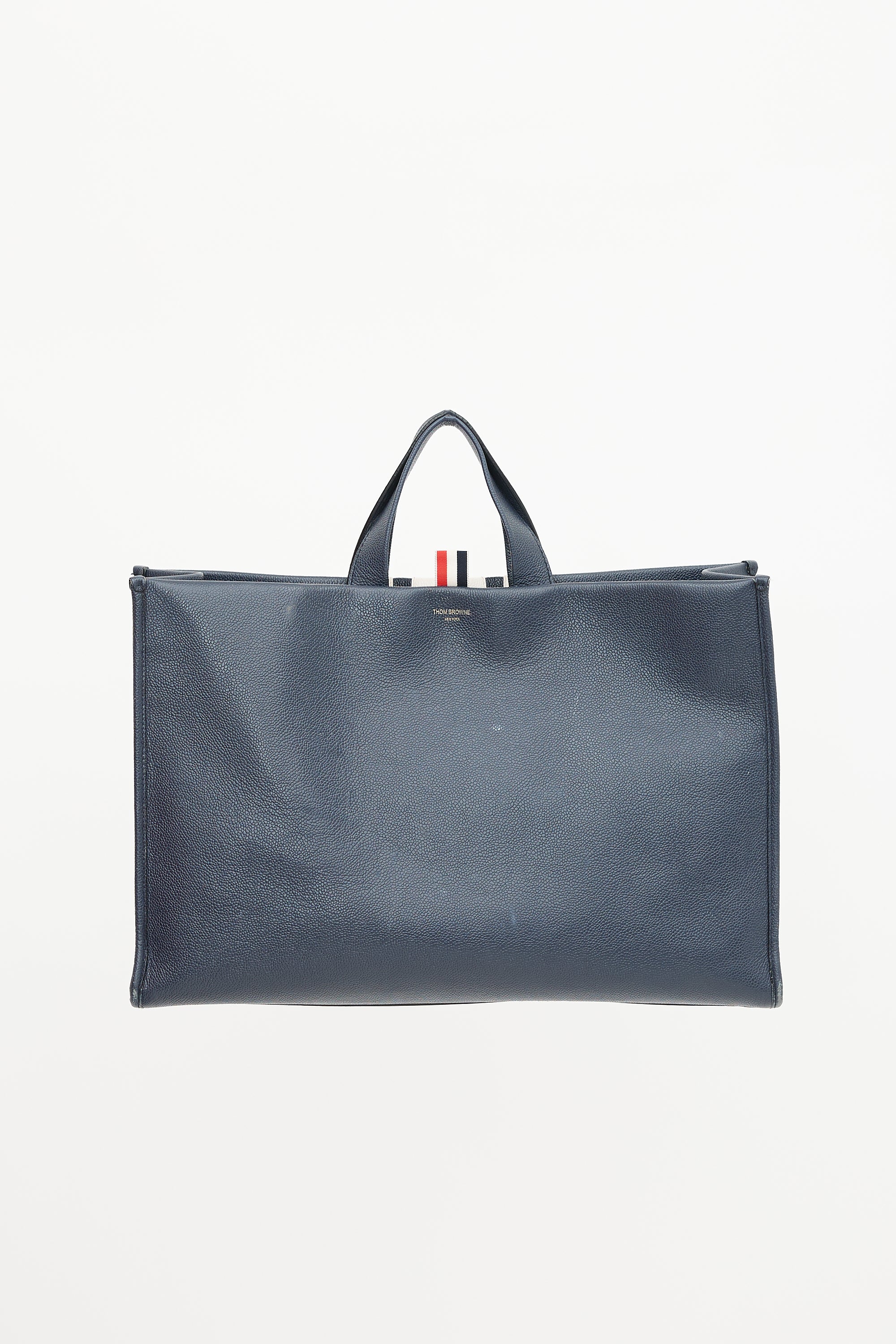 Thom Browne Leather Four Bar Squared Tote