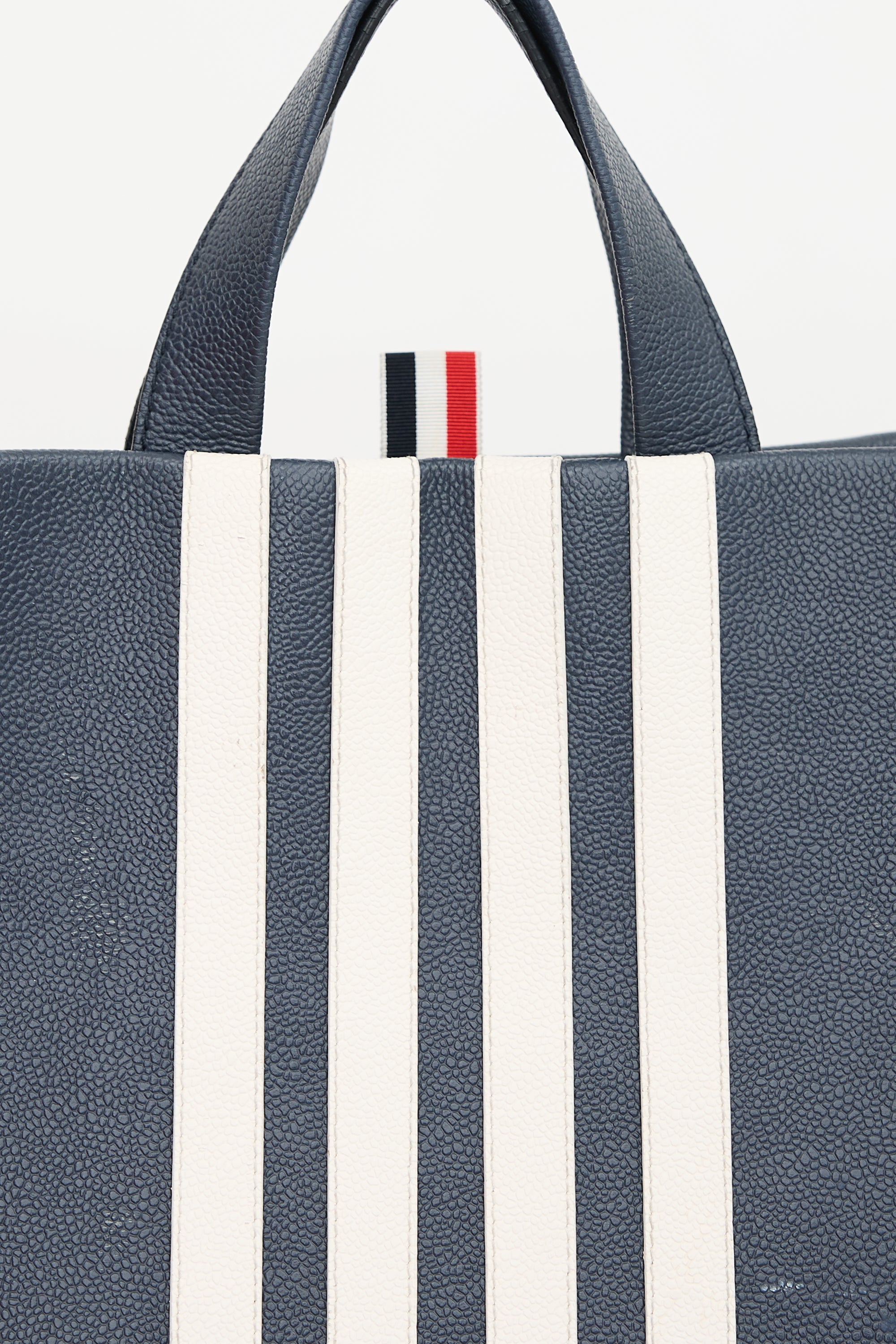 Thom Browne Leather Four Bar Squared Tote