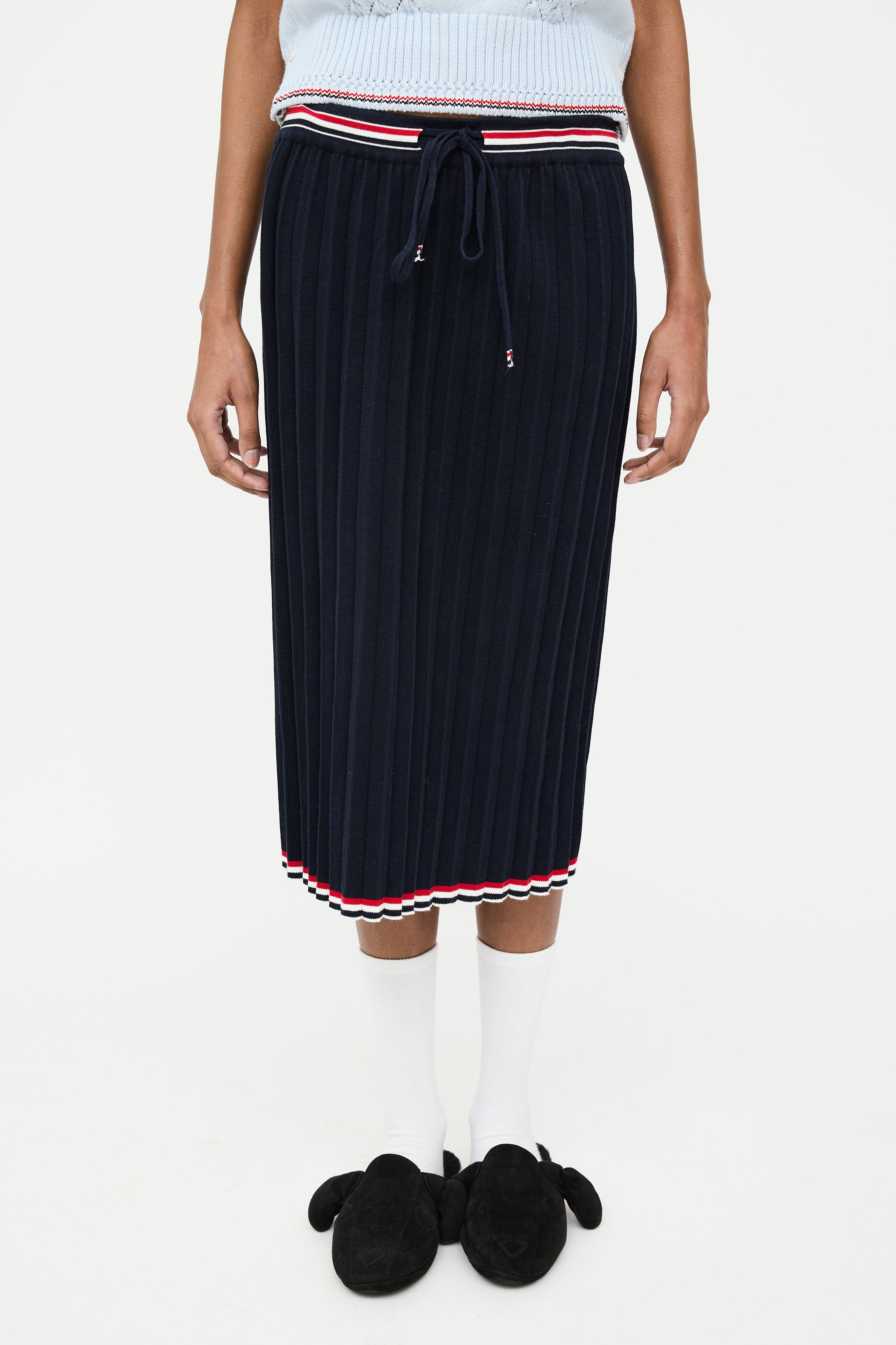 Thom Browne Navy & Multi Pleated Skirt