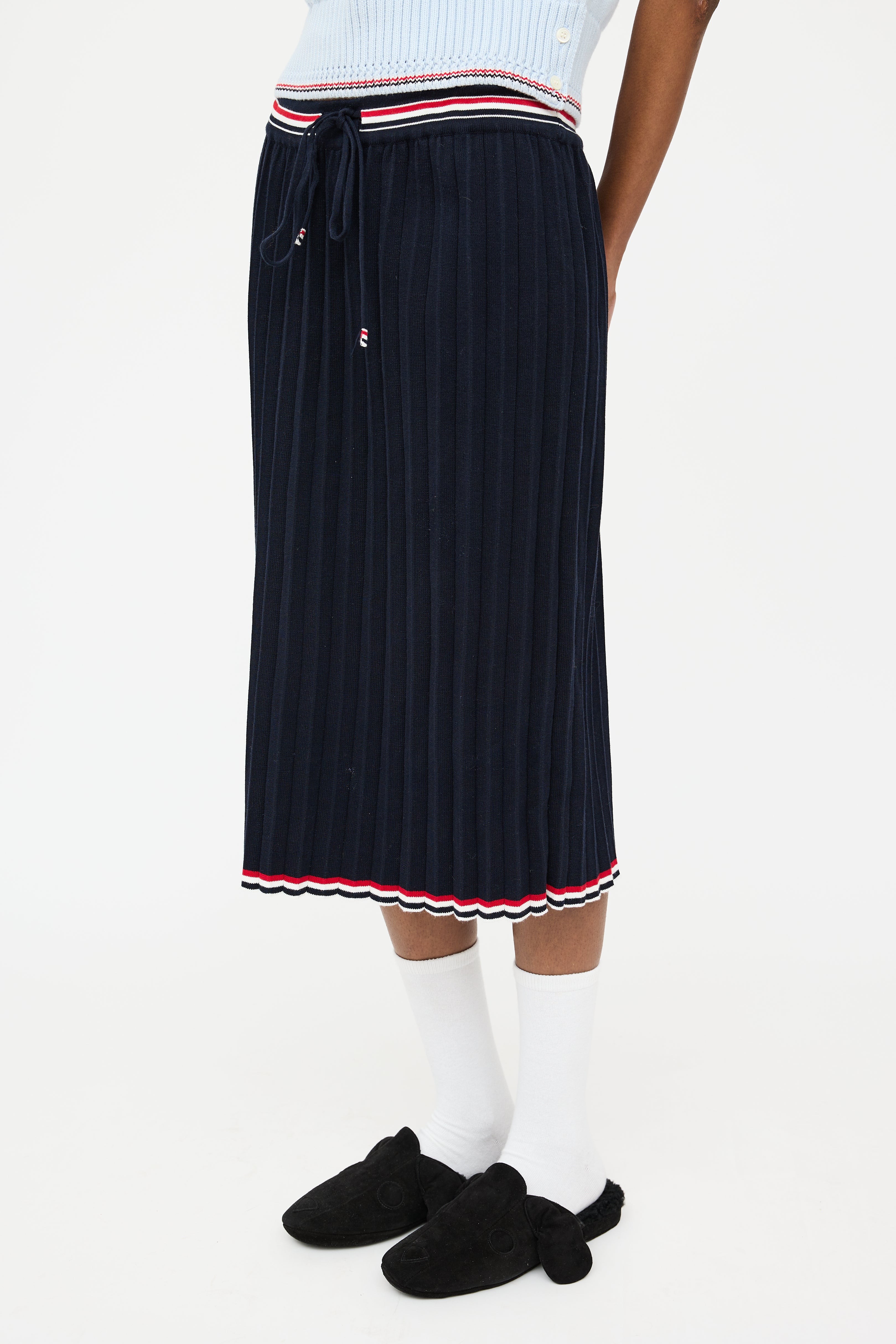 Thom Browne Navy & Multi Pleated Skirt