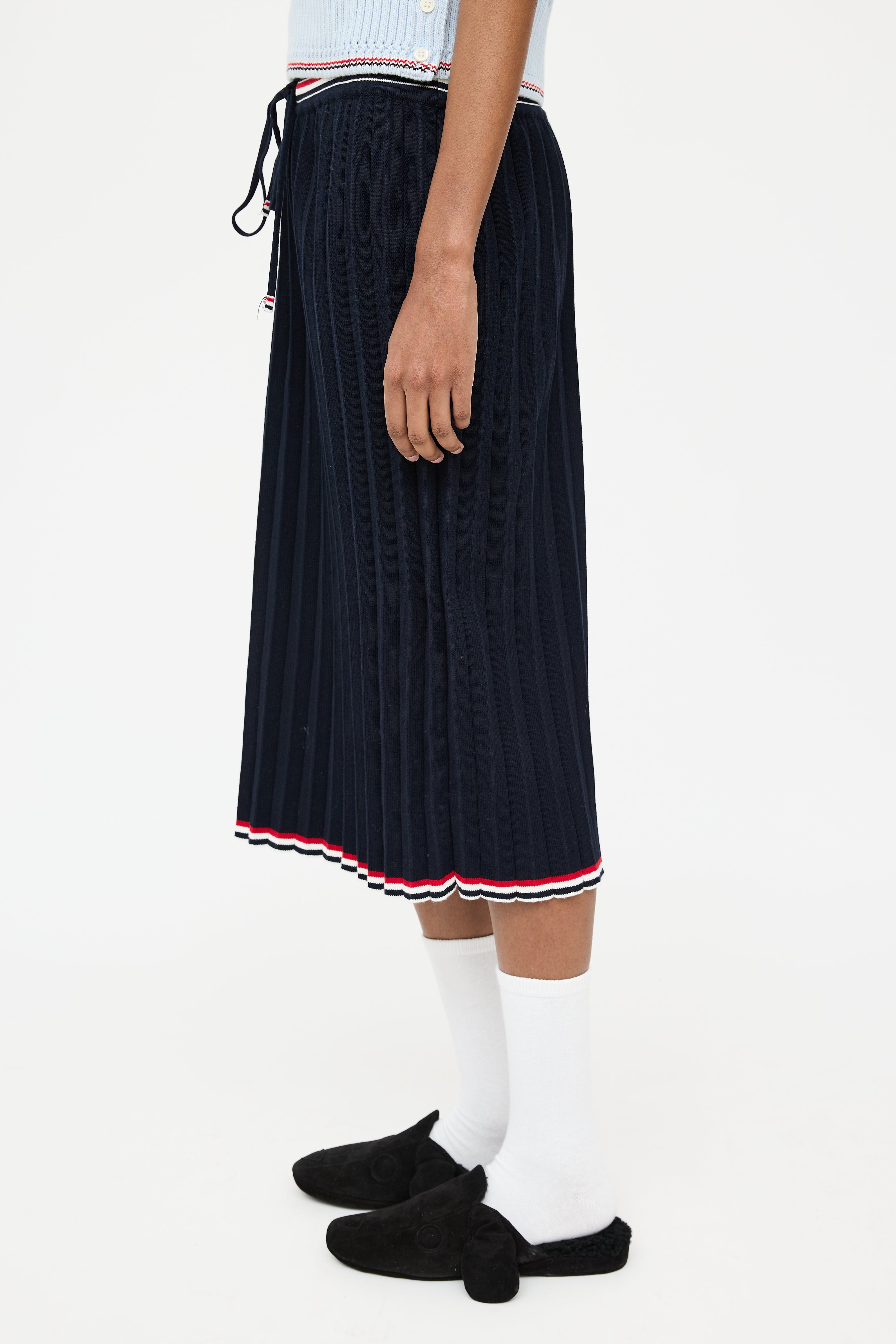 Thom Browne Navy & Multi Pleated Skirt