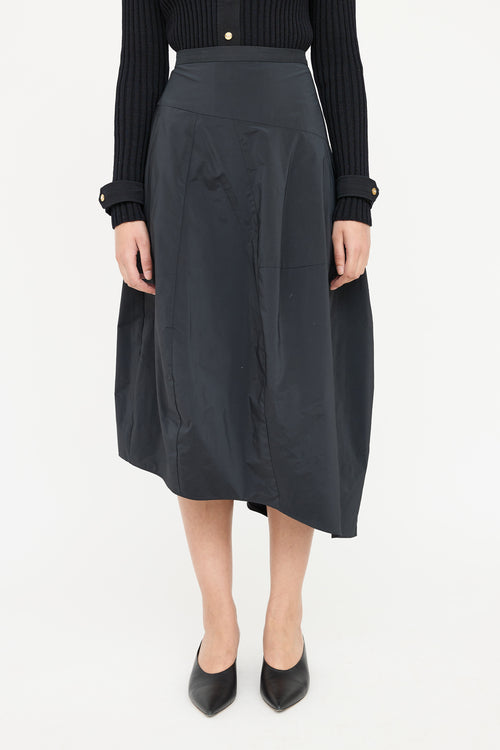 Tibi Nylon Asymmetrical Balloon Skirt