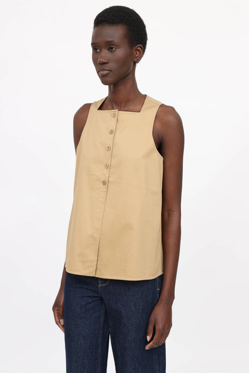 Tibi Button Up Sleeveless Shirt