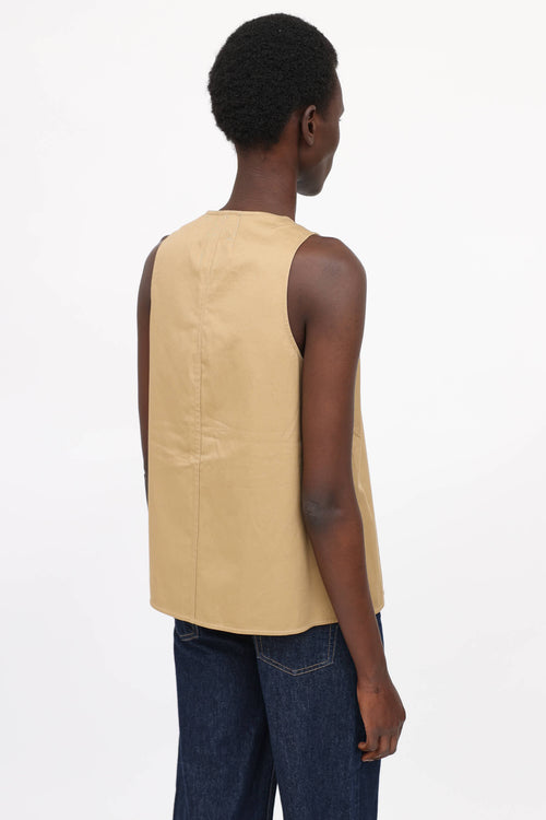Tibi Button Up Sleeveless Shirt
