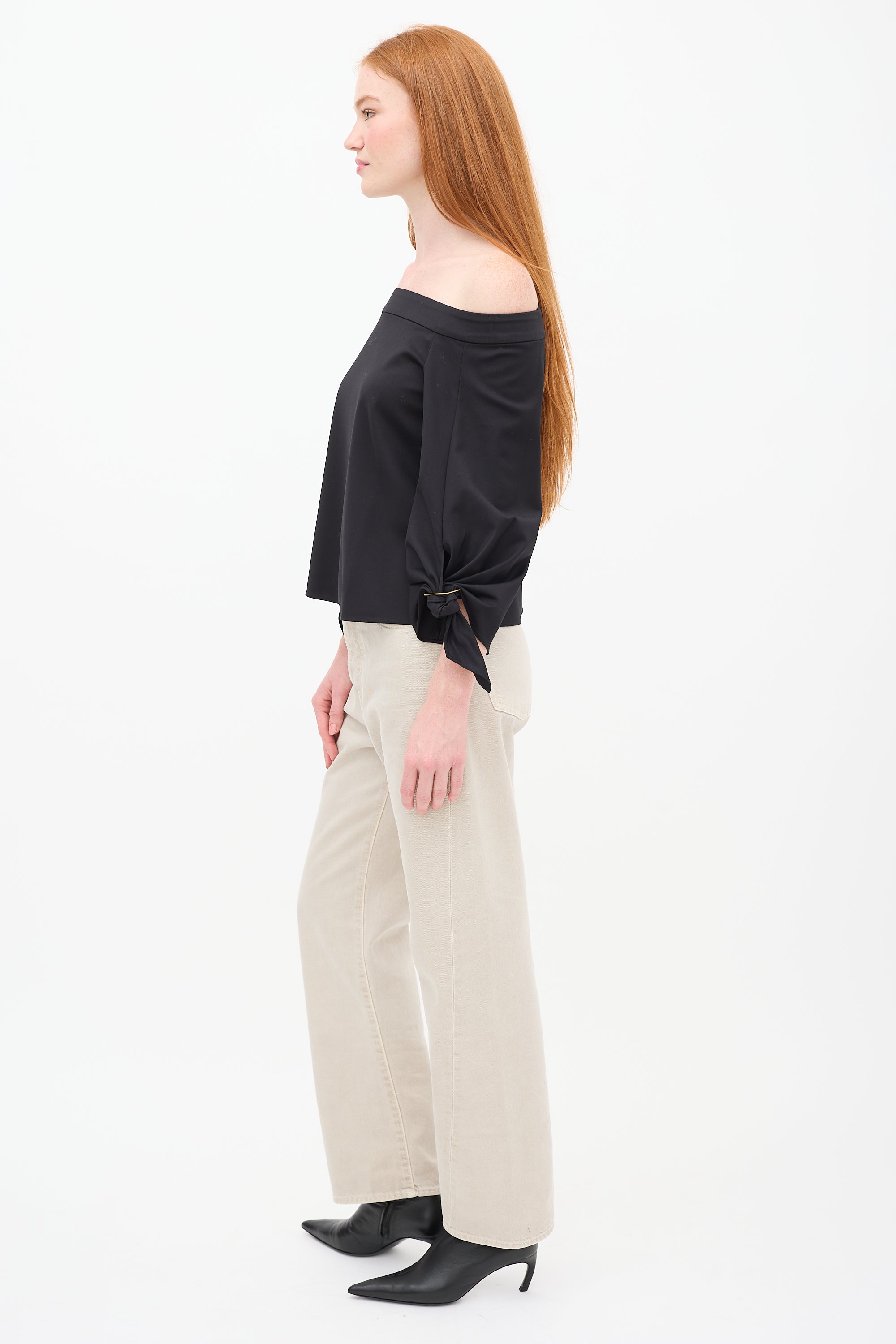 Tibi Black Off Shoulder Top