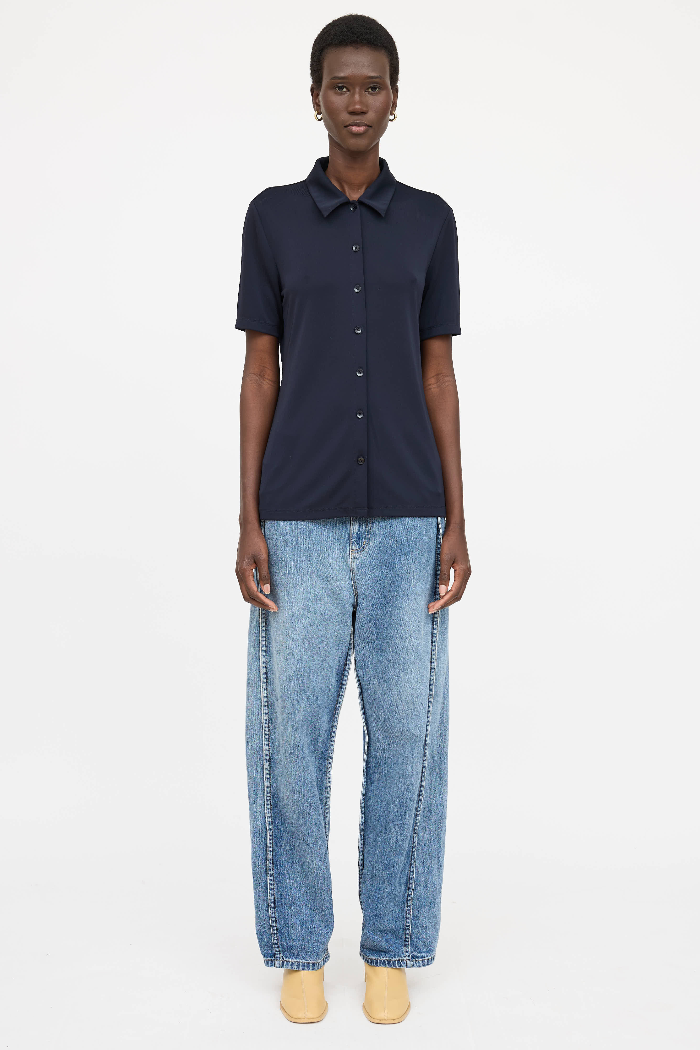 TibiButton Up Short Sleeve Top