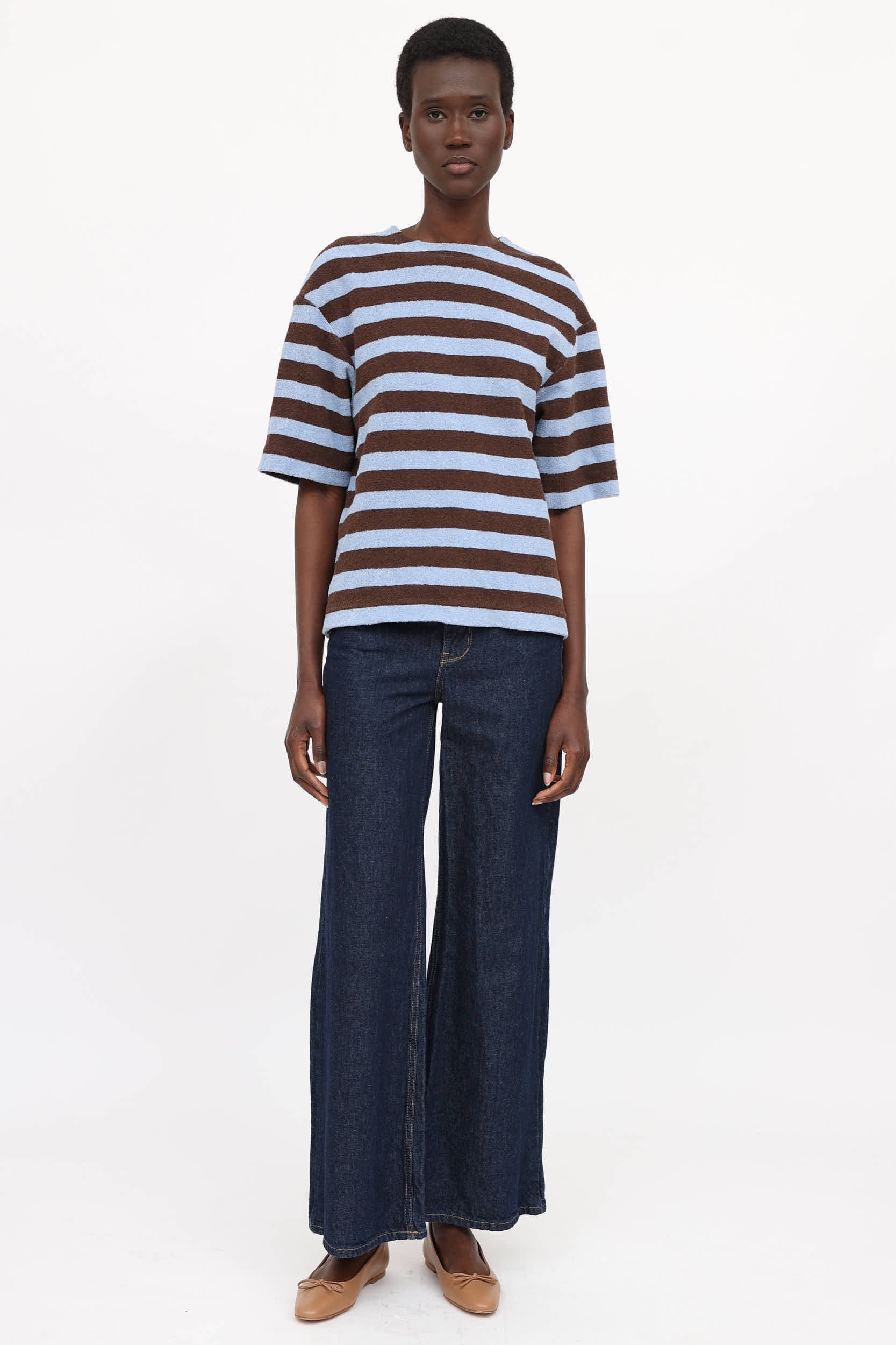 Tibi Terry Striped Top