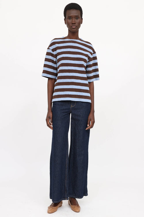 Tibi Terry Striped Top