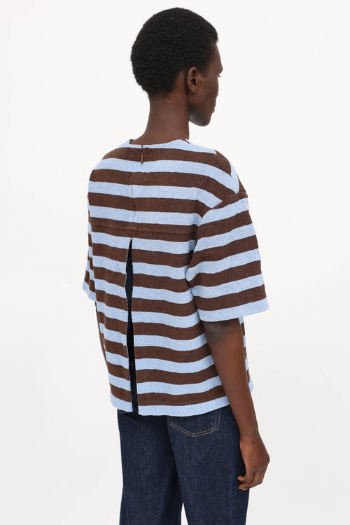 Tibi Terry Striped Top