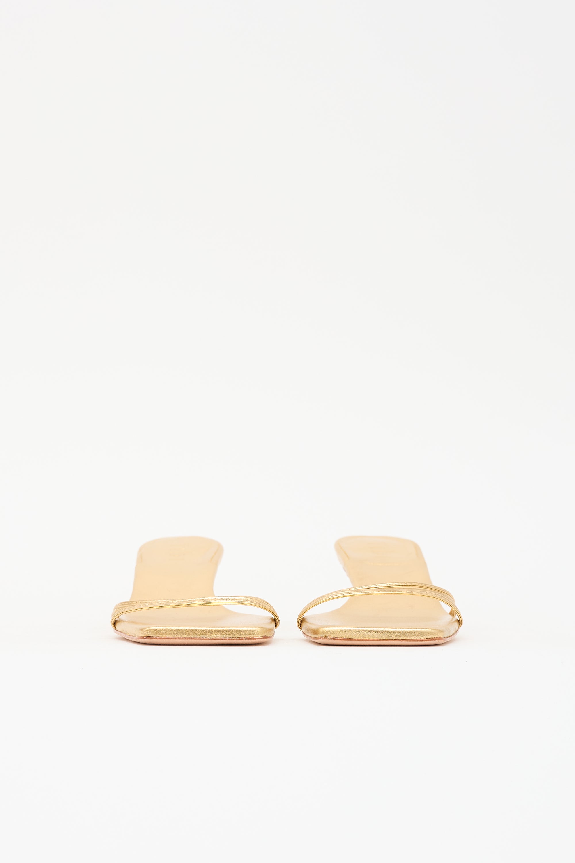 Tibi Metallic Leather Square Toe Sandal