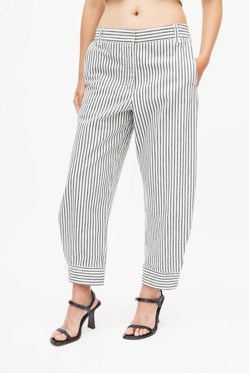 Tibi Navy & White Striped Blazer Pant Suit