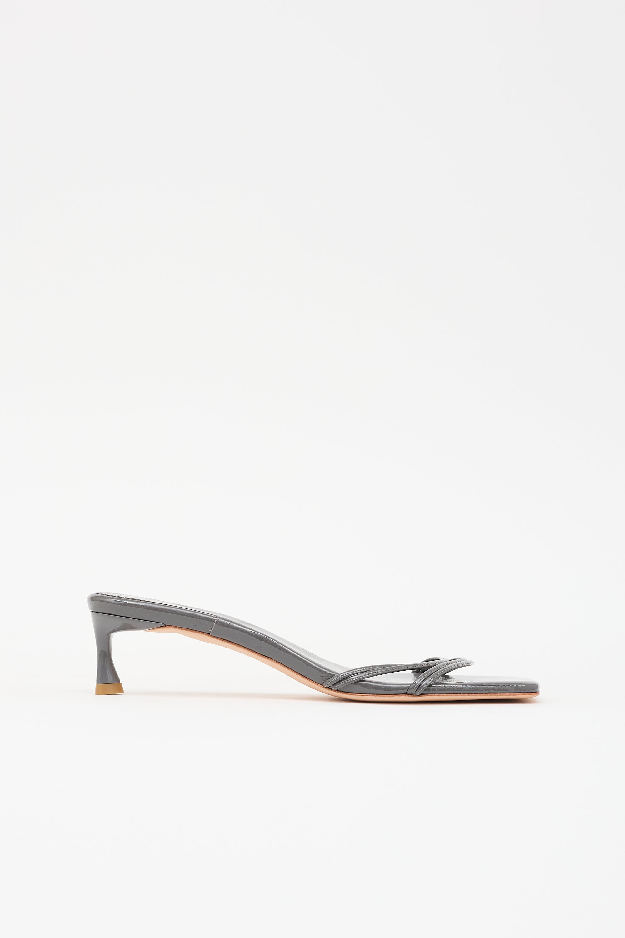 Tibi Patent Square Toe Sandal