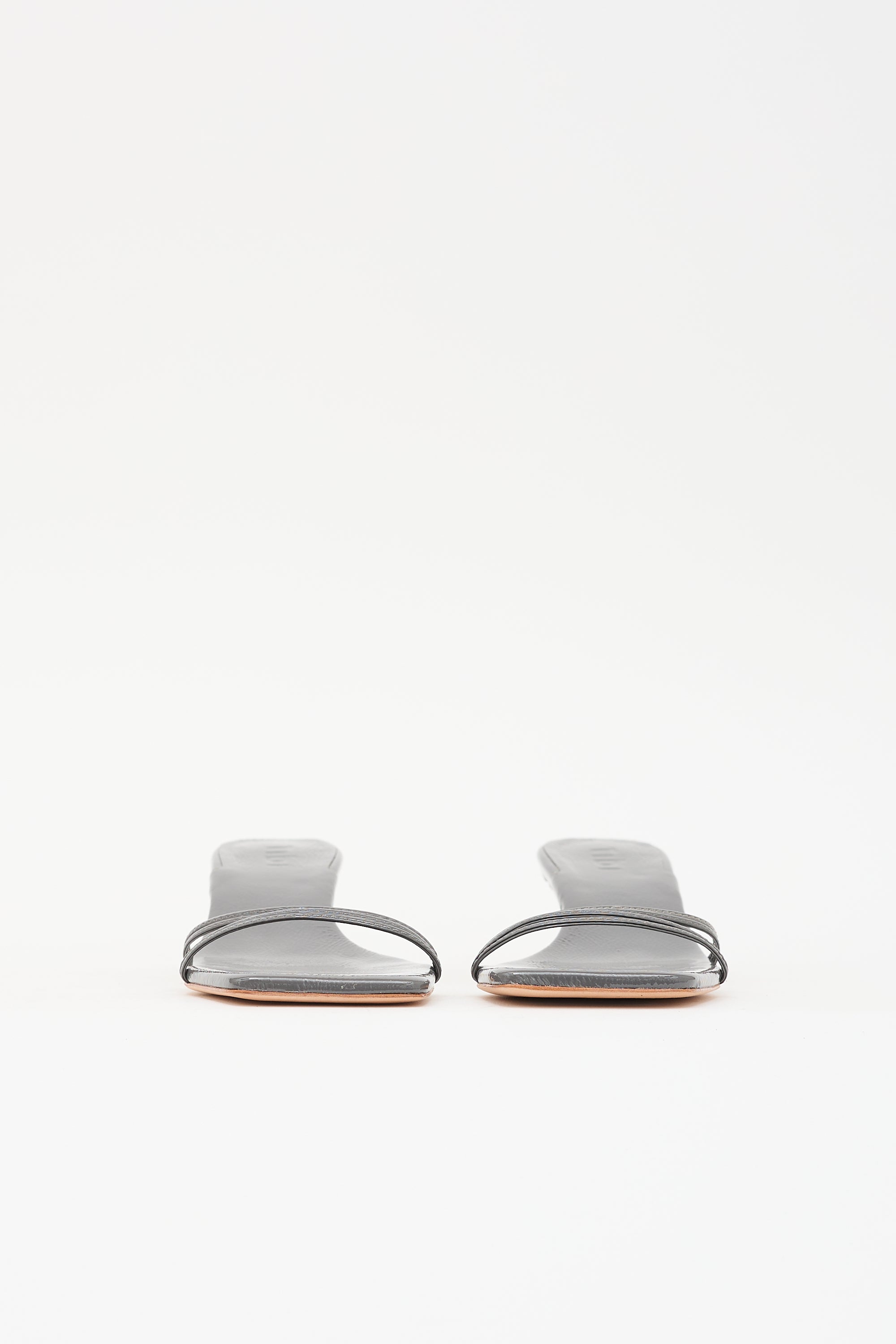 Tibi Patent Square Toe Sandal