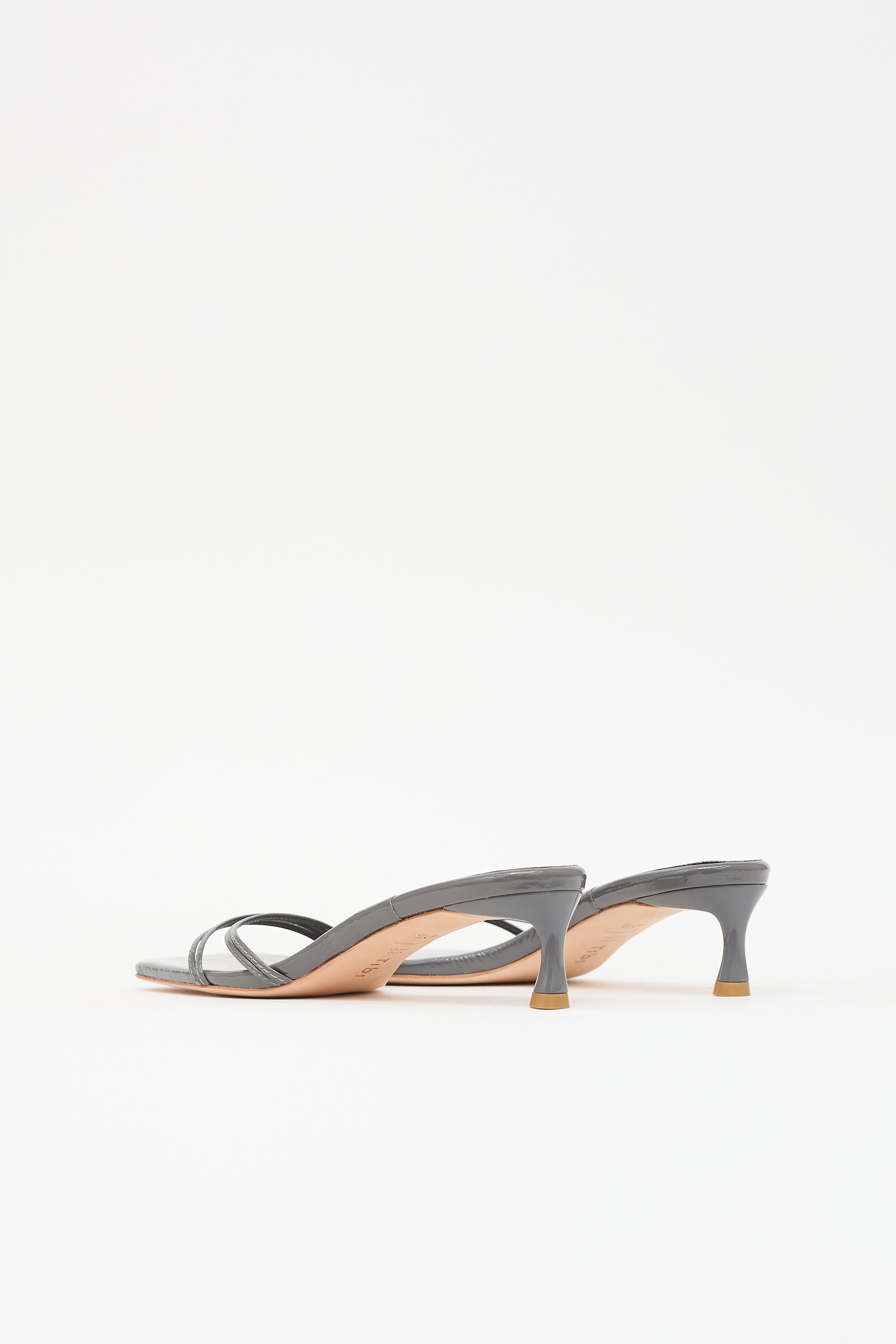 Tibi Patent Square Toe Sandal