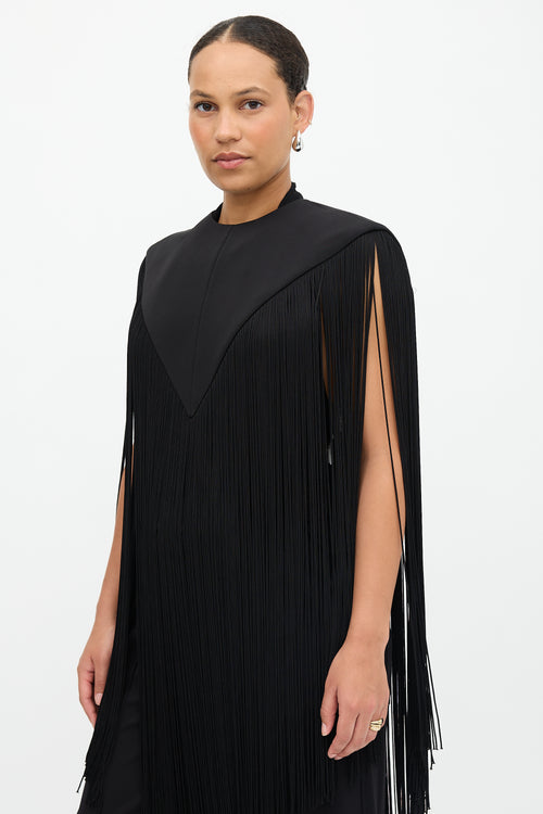 Tibi Silk Fringe Cape Top