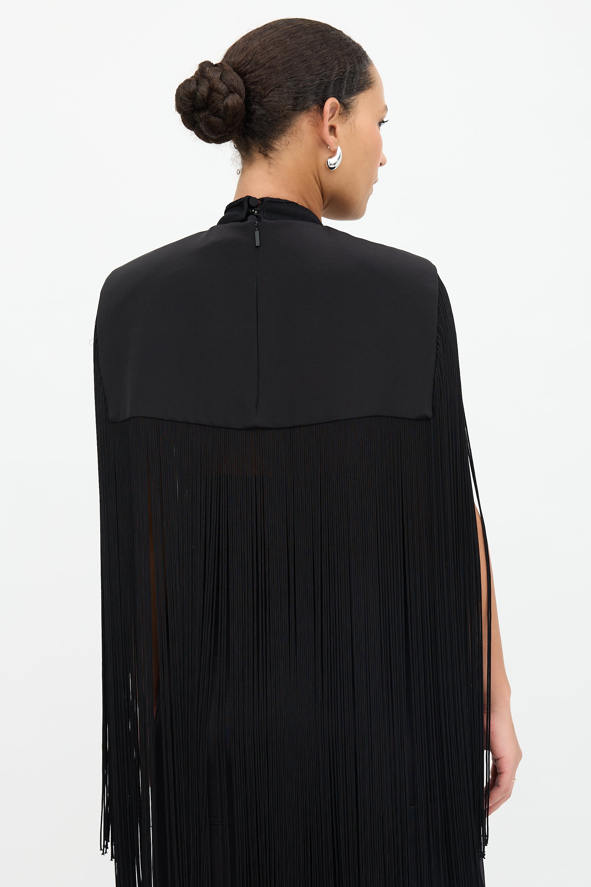Tibi Silk Fringe Cape Top