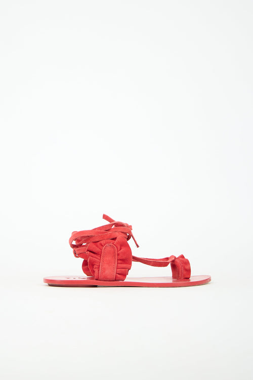 Tibi Suede Amari Lace Up Sandal