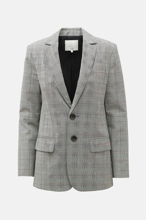Tibi Wool Marlon Check Blazer