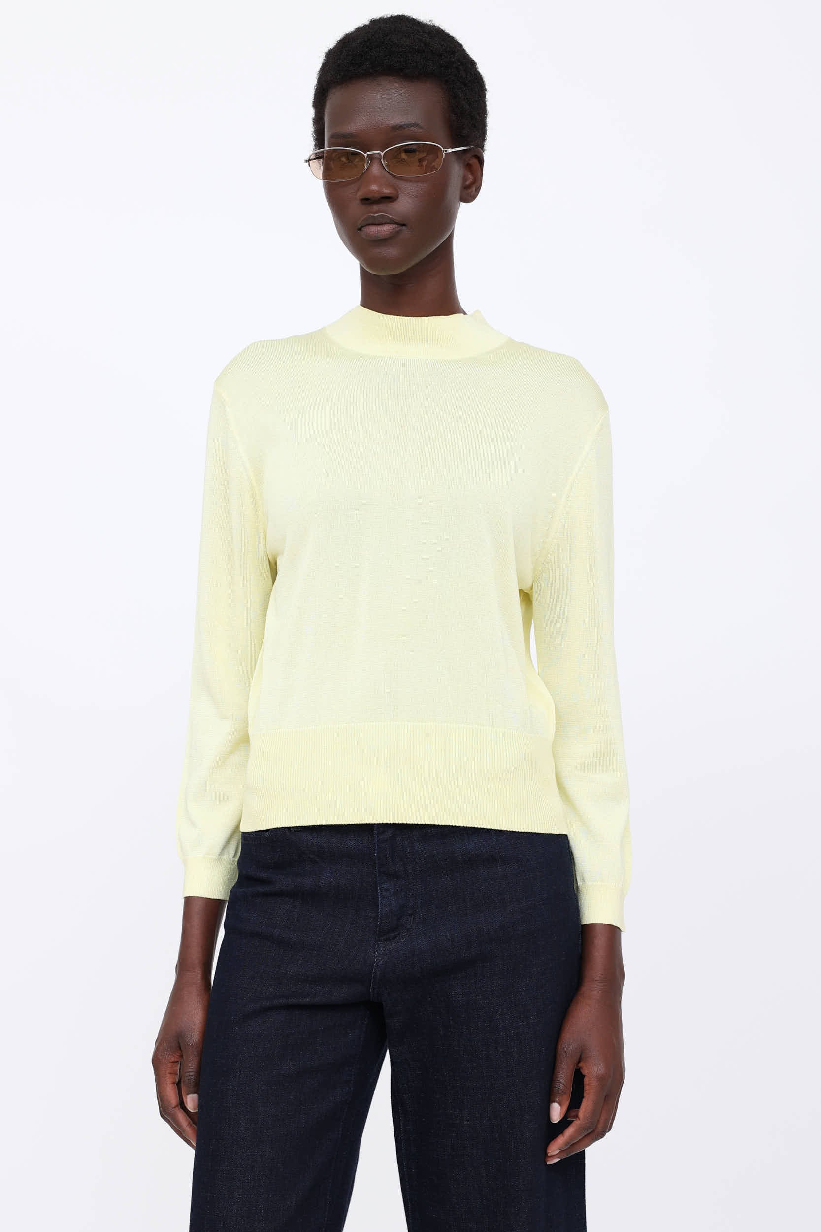 Tibi Knit Mock Neck Top