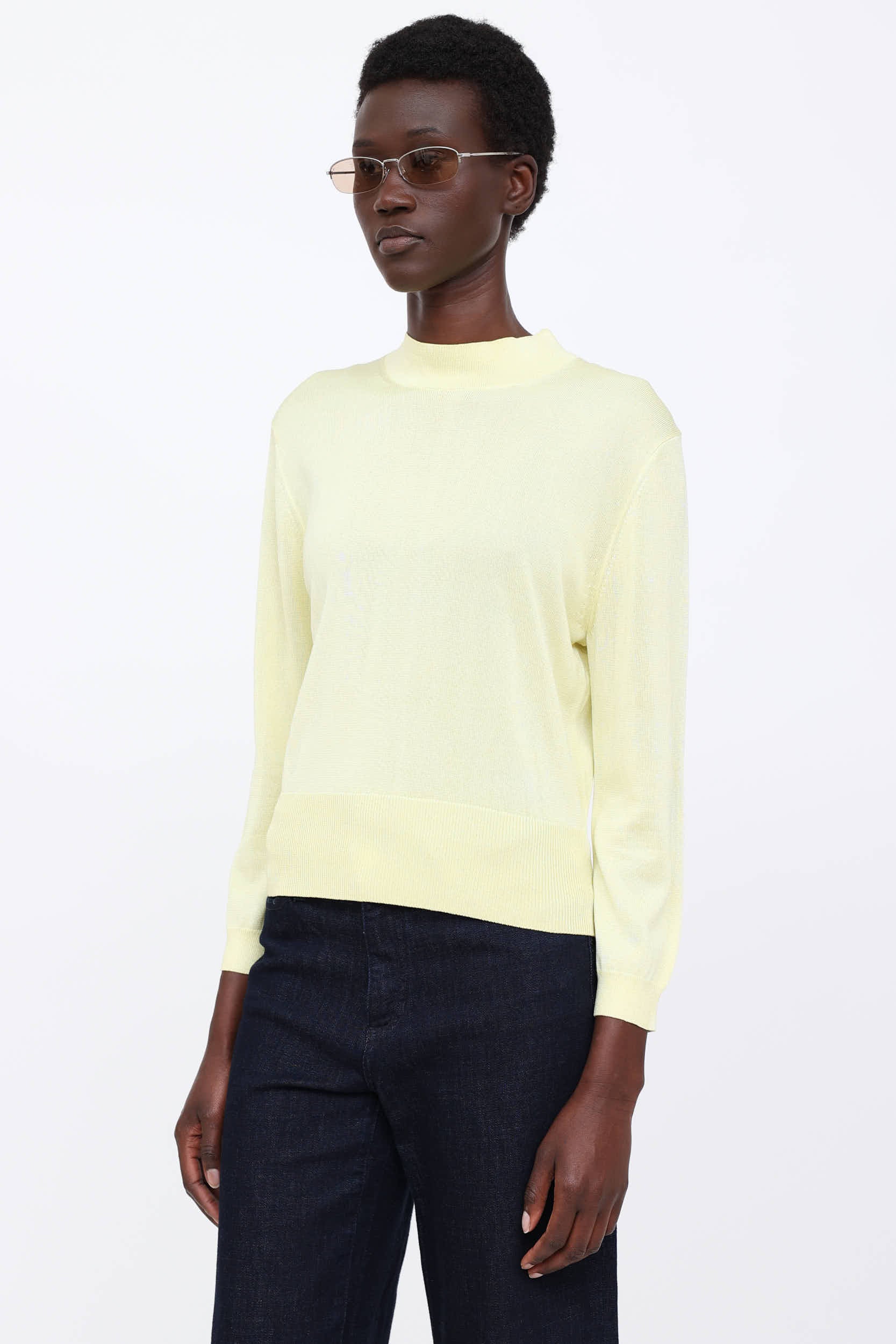 Tibi Knit Mock Neck Top