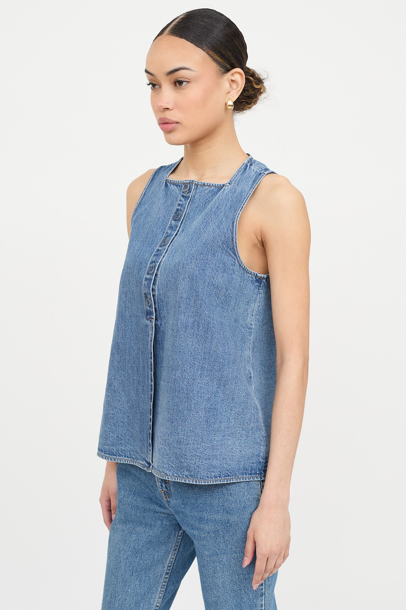 Tibi Button Sleeveless Vest