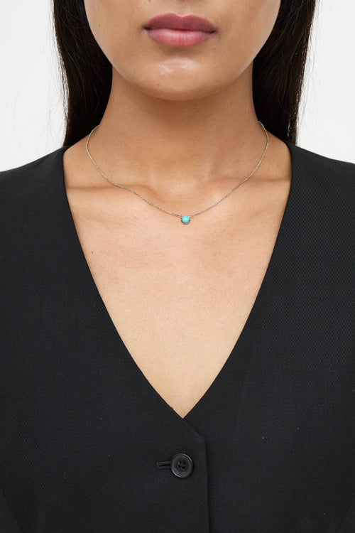 Tiffany & Co. X Elsa Peretti Sterling Silver By The Yard Turquoise Necklace