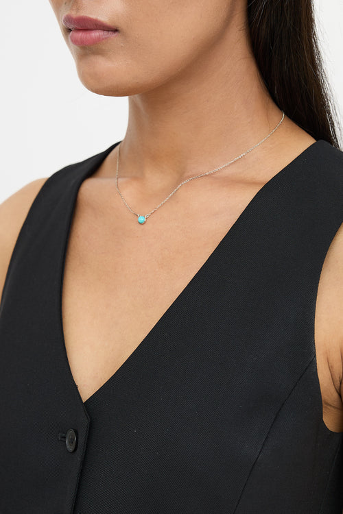 Tiffany & Co. X Elsa Peretti Sterling Silver By The Yard Turquoise Necklace
