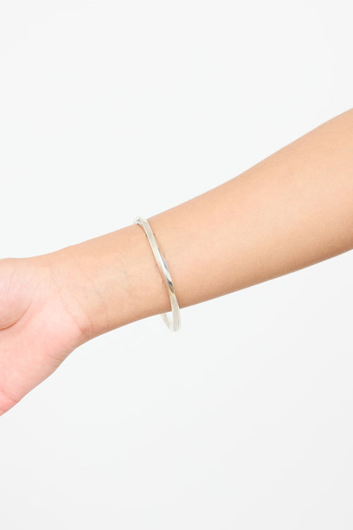 Tiffany & Co. 1999 Sterling Silver Twist Bangle Bracelet